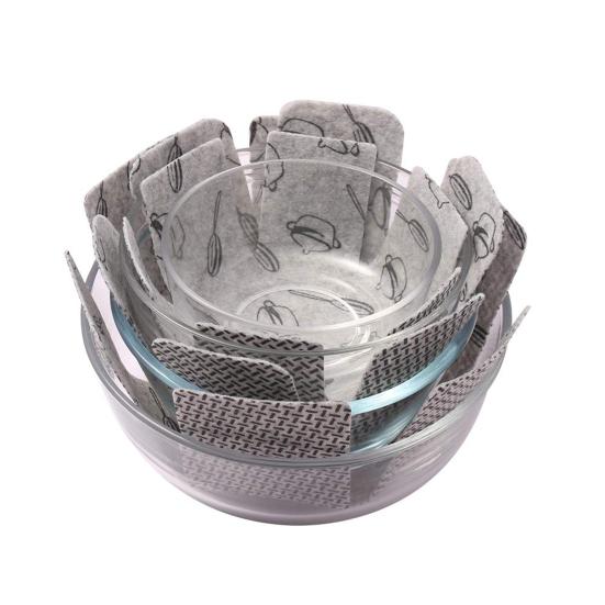 12 Pcs Non-stick Pan Protective Mat 3 Sizes Water Absorbent Soft Anti-scalding Avoid Scratch Pot