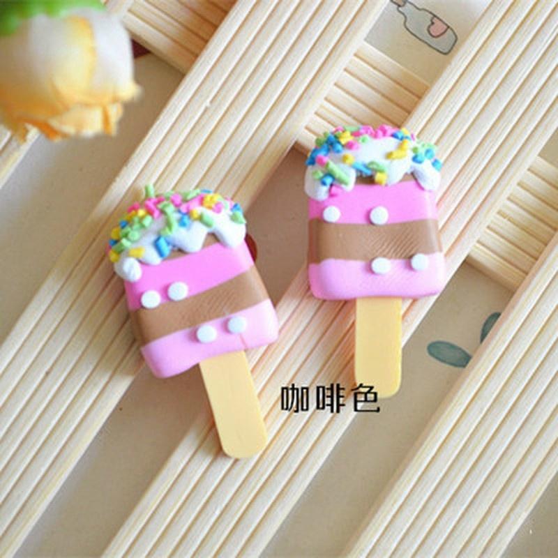 3 цвета Каваи Спиральное мороженое Полимерная глина для DIY декора телефона(случайный)