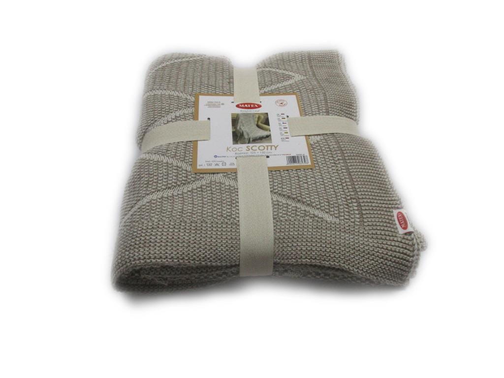 Koc bawełniany scotty 150x125 ciemny beżowy