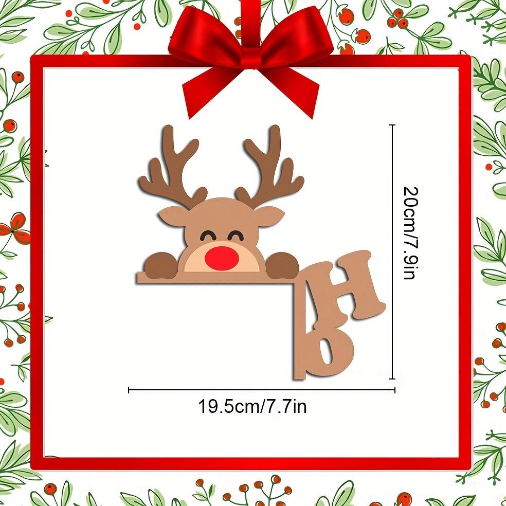 1 шт. Рождественская наклейка на уголок деревянной двери с Сантой, лосем и Гринчем - идеальное украшение для окон и стен в праздники