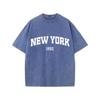 New York 199X Ретро стираная винтажная футболка Высококачественные футболки Летняя свободная одежда с коротким рукавом Хлопковые свободные уличные топы