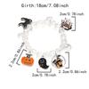 Halloween Funny Pumpkin Ghost Bracelet For Women Black Bat Spider Web Hat Metal Chain Bangles Hip Hop Punk Festival Jewelry Gift