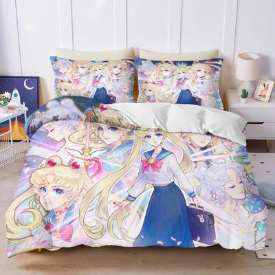 Комплект постельного белья Anime S-Sailor & M-Moon, пододеяльник, одеяло, комплект постельного белья, наволочка, размер King Queen Twin для мальчиков и девочек взрослых