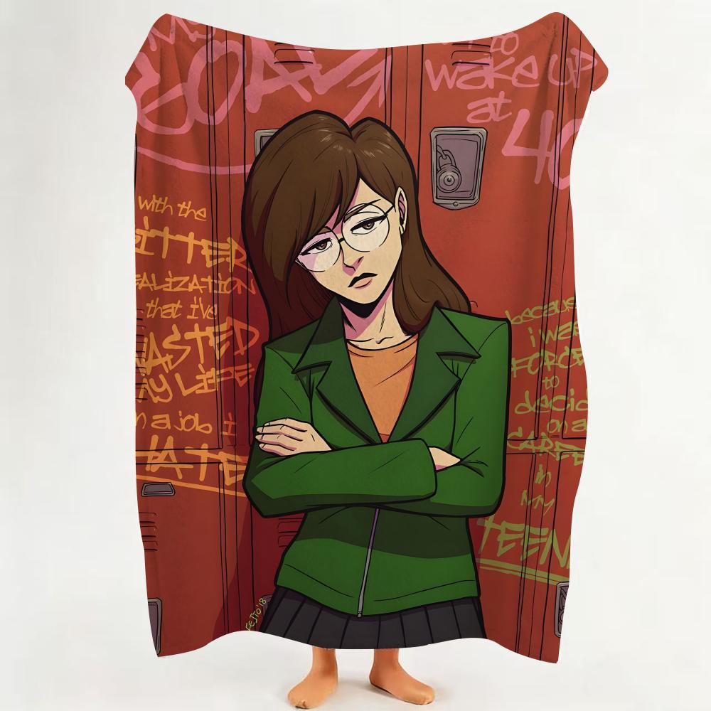 cartoon D Daria T The S Series Throw Flannel Throw Blanket Suitable for Sofa Living Room Bedroom
