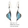 1 пара сережек-крючков, синий кулон, ювелирные изделия из искусственной бирюзы, гальванические долговечные серьги-капли