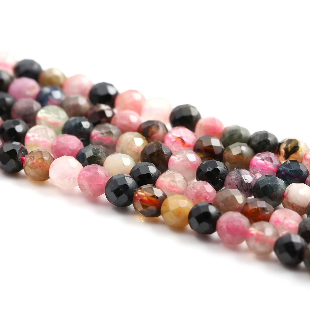 Браслет, бусы из радужного турмалина