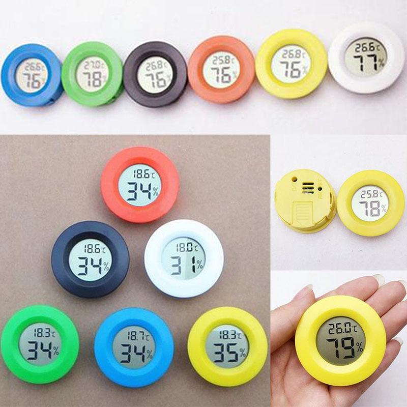 Новый круглый цифровой сигарный хьюмидор, гигрометр, термометр, инструмент, черный 