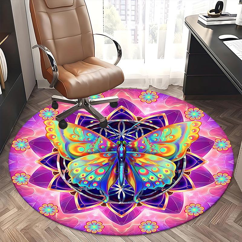 Colorful Butterfly Office Carpet Chair Mats, Home Decor, Sofa Rug, Office Carpet Gift for Bedroom, Living Room, Various Rooms1118165a