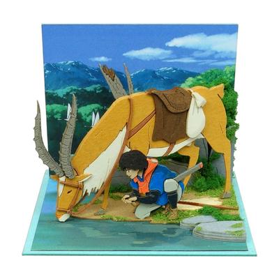 Sankei Studio Ghibli Мини Принцесса Мононоке Ашитака и Якул Бумажная модель MP07-139