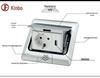 German Standard Pop-up Floor Socket with USB, EU & UK Compatibility - Silver