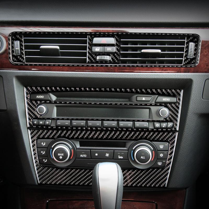Carbon Fiber Gear Shift Panel Trim Sticker for BMW 3 Series E90 E92 E93 2005-2012 Car Inner Center Control Decorative Accessory
