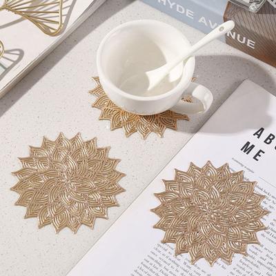 Подстаканник, легко чистящийся защитный коврик для обеденного стола, термостойкий коврик для чашки в форме цветка для домашней кухни