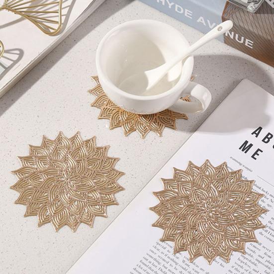 Coaster Easy To Clean Dining Table Protector Pad Heat Resistant Flower Shape Cup Mat for Home Kitchen