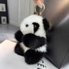 Маленькая панда плюшевая кукла женская сумка украшения милый искусственный мех норки панда автомобильный брелок милый медведь автомобильный брелок подарок