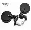XSAJU Motorcycle Mirror, Left & Right Set, Bar-End Mirror, Universal, Round Shape, Foldable, Black
