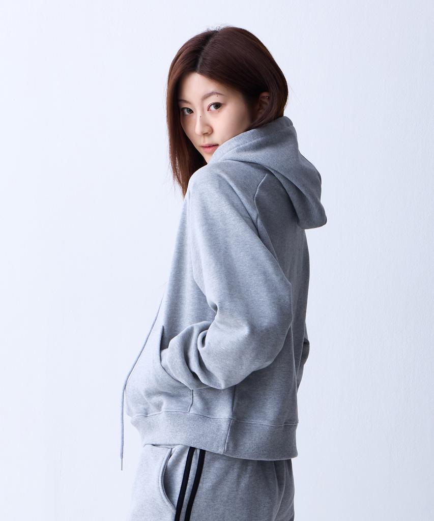 CRUSHST Slimline Crop Sweat Raglan Hoodie Gray