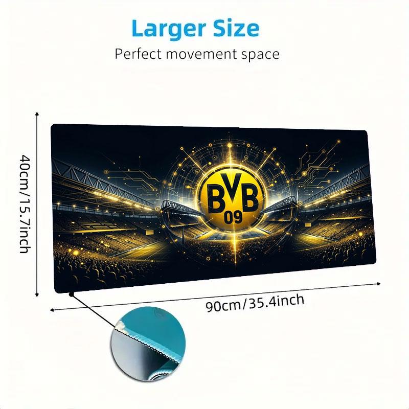 Borussia Large Size Mouse Pad Large Gaming Table Cushion Non-slip Laptop Tablet Big Mousepad XXL Mat Mini PC Playmat With Lock edge