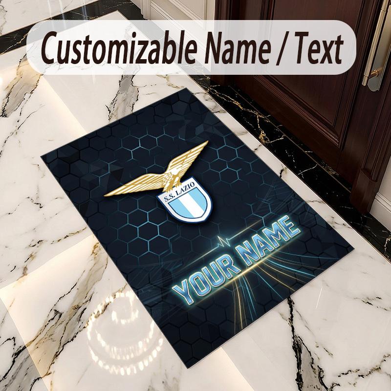 Crystal Velvet Rug Lazio FC Print Custom Name Text Floor Mat Home Decor