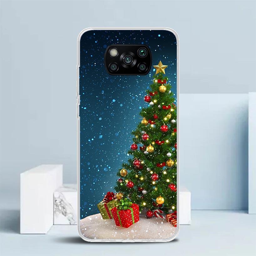 Чехол для телефона "Рождественская елка и снег" для Xiaomi Poco F7 Ultra X5 X6 X7 Pro M7 Redmi 15C 15 13C 13 12C 12 10C 10 10A 9 9C 9A 9T C