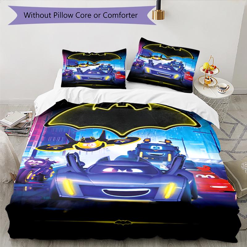 3pcs Batwheels Bedding Set Duvet Cover Closure Includes 1 Duvet Cover & 2 Pillowcases, Soft and Comfortable for All Seasons.