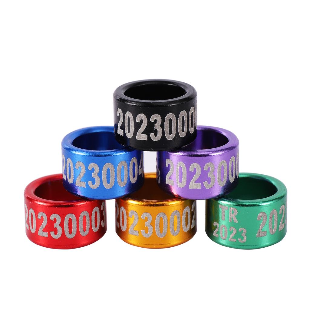 Алюминиевое кольцо для голубиной лапки с настраиваемым внутренним диаметром 8 мм/10 мм. Печать «Код страны + Год + Серийный номер». Кольцо для лапки птицы 30 шт.