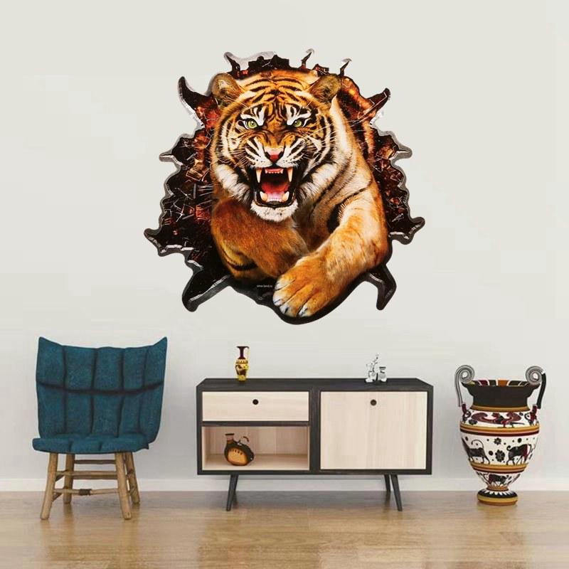 Tri Mishki W1366 3D Тигр в отверстии автомобильная наклейка ПВХ наклейки аксессуары для мотоциклов наклейка на автомобильный бампер на стену для ноутбука