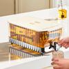 5.3L Plastic Refrigerator Cold Water Bucket Lemon Fruit Tea Cold Bubble Pot Fresh-keeping Large Capacity Cold Kettle with Faucet