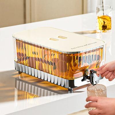 5,3 л пластиковый холодильник ведро для холодной воды лимонный фруктовый чай холодный пузырьковый горшок для сохранения свежести большой емкости холодный чайник с краном