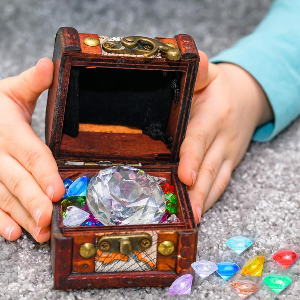 Набор акриловых драгоценных камней Lurrose из 120 штук, Игра с зачерпыванием бриллиантовых камней 20 мм, Акрилический лед, Летние игры в бассейне, Игры в воде, Ныряние, Поиск сокровищ, Призы для детей,