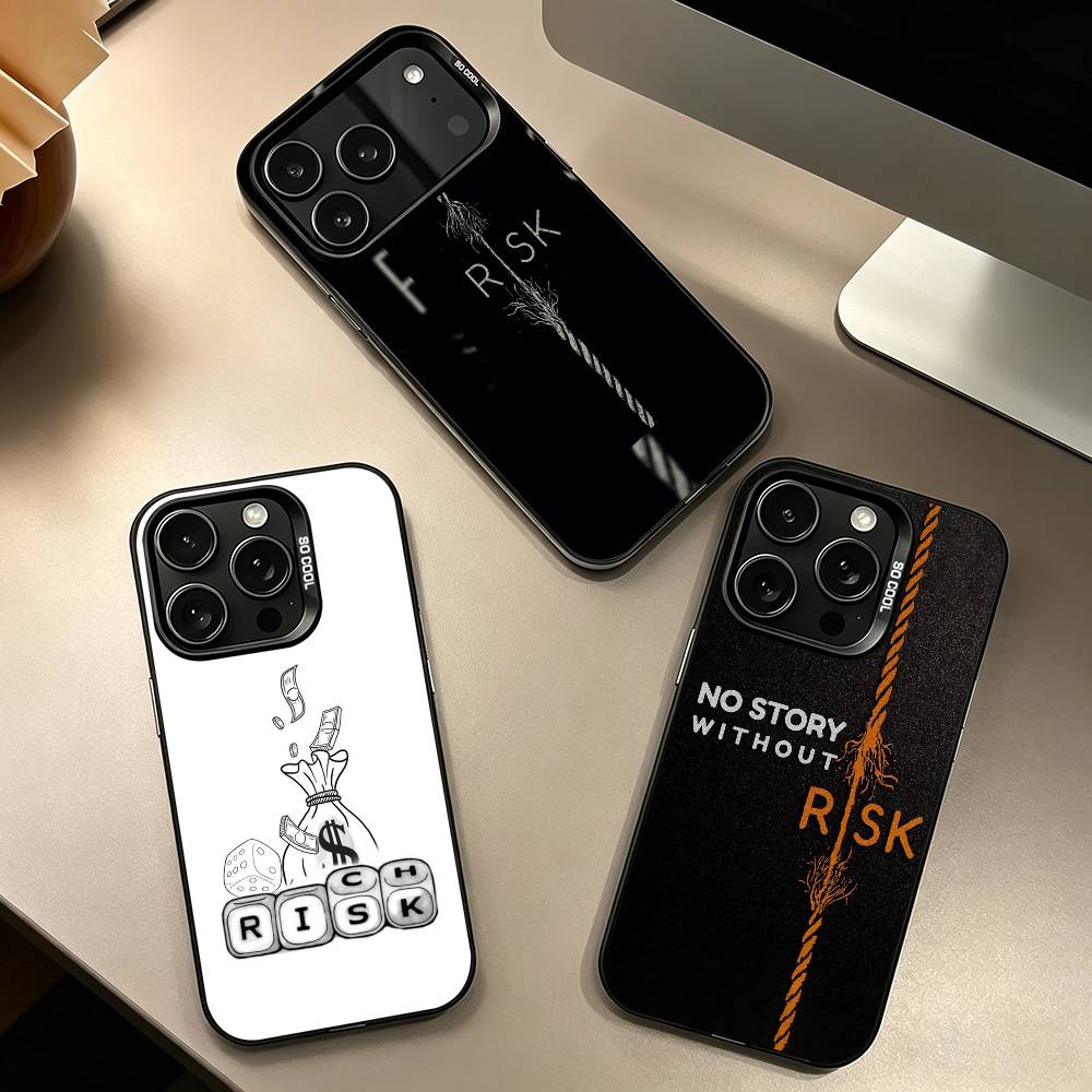 Дневной трейдер РИСК БОГАТЫЙ Чехол для iPhone 17,16,15,14,13,12,11 Plus,Pro Max,XS,Цветной Серебристый Черный Чехол