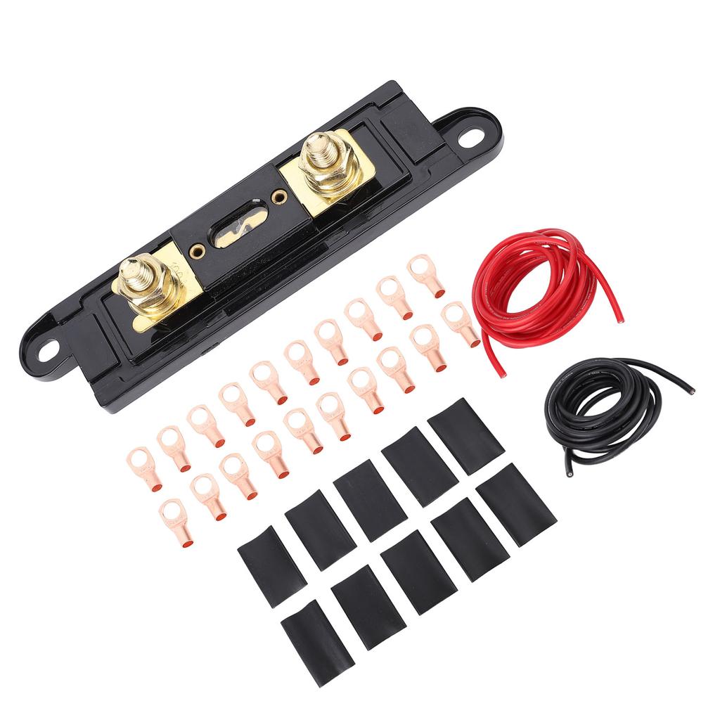 4AWG 20ft Wire Stable Signal Transfer Copper Clad Aluminum Power Ground Cable with 150A Fuse Box for Car RV Trailer