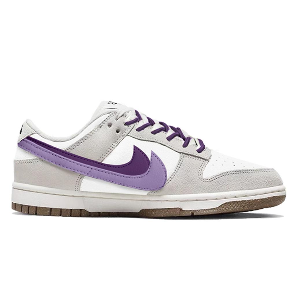 Nike Кроссовки Dunk из овчины, нескользящие, низкие, для скейтбординга, унисекс, белый/серый/фиолетовый, DO9457-100(КомандаY-)