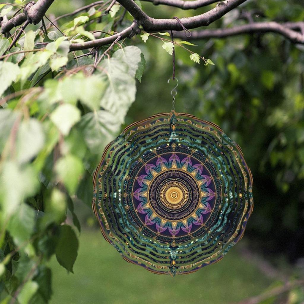 10-дюймовый металлический мандала-спиннер для ветра, уличный декор для сада, вращающаяся музыка ветра для патио, двора, весны, лета, Дня благодарения, подарка на День матери