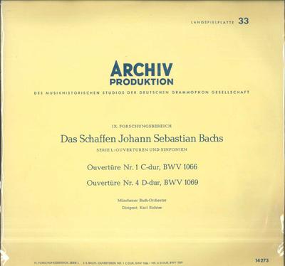 Виниловая пластинка KARL RICHTER MUNCHENER BACH ORCHES И.С. Бах Увертюра №1 До мажор BWV10 14273 ARCHIV PRODUCTI Германия Классика Б/у