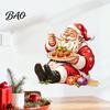 Праздничные принадлежности для вечеринки Наклейка на стену Дед Мороз, Водонепроницаемая ПВХ наклейка, Съемная Декоративная Креативные Рождественские подарки для друзей Арт Стекло Окна