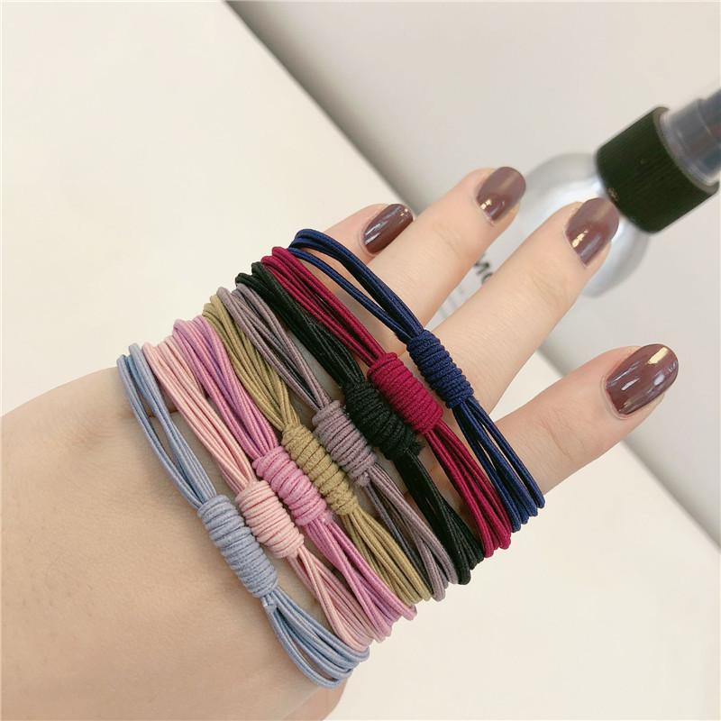 10pcs Colorful Hair Bands Simple Temperament Rubber Bands for Women with High Elasticity and Durable Hair Ties