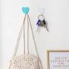 Cute Heart Shape Hooks Self Adhesive Hooks Stainless Steel Strong Sticky Wall Door Hang Bathroom Storage Organizer Holder