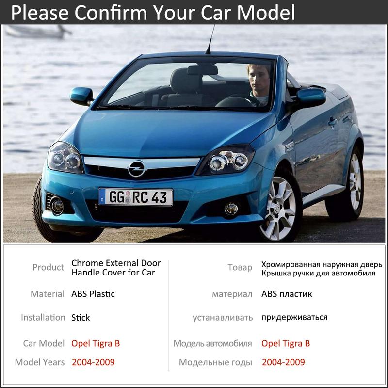 Chrome Car Door Handle Cover for Opel Tigra Vauxhall TwinTop Holden Tigra 2004~2009 Trim Set Exterior Car Accessories 2006 2008