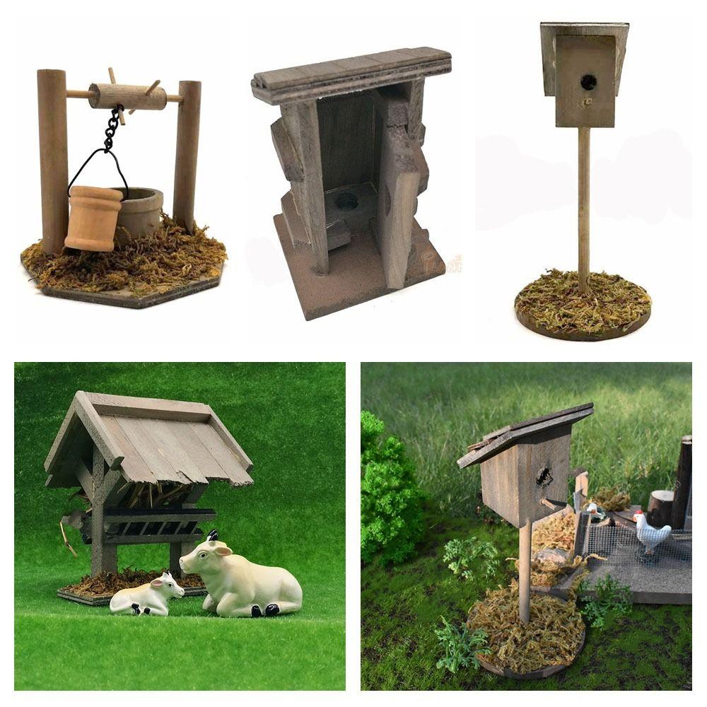 Wood Dollhouse Well Latrine Dolls Accessories Simulation Birdhouse Miniature Manger Figurine  Toy