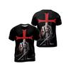 Retro Warrior United Kingdom British UK Britain England Knights Templar MMA Boxing Muay Thai T-shirt 3D Print Unisex Training Fitness Workout Sport