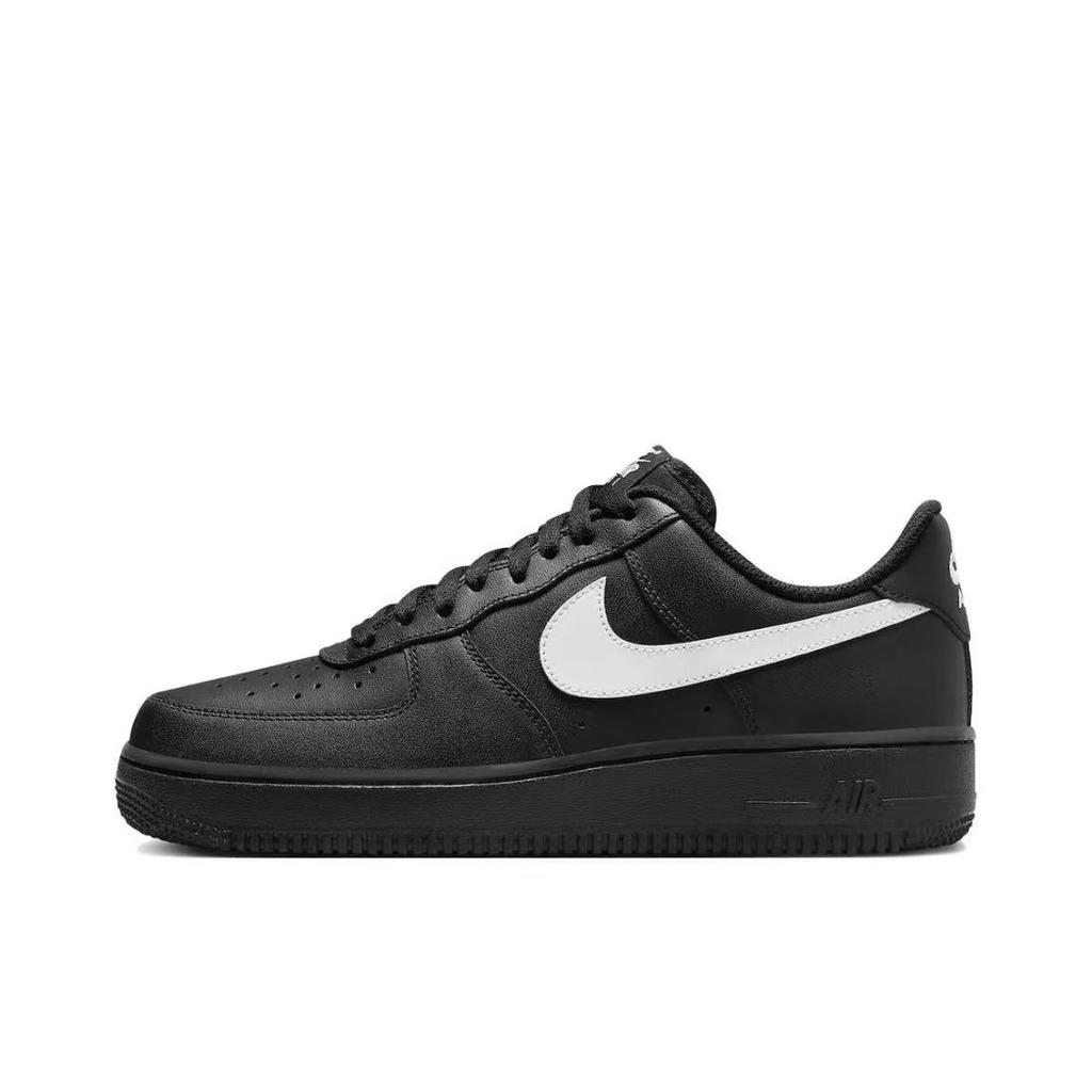 Nike Кроссовки Air Force 1, нескользящие, износостойкие, увеличивающие рост, низкие, для скейтбординга, унисекс, черные с белым, FZ0627-010(Команда577-)