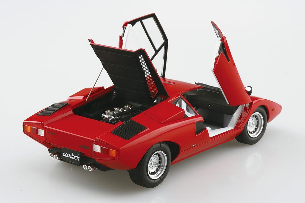 AOSHIMA The Supercar No. 1 Lamborghini Countach LP400 1974 Model Kit, 1/24, Pre-Colored