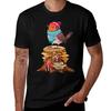 Robin Bird In A Cozy Winter Scarf And Hat Tshirt Classic Print Short Sleeve Shirt Tshirt