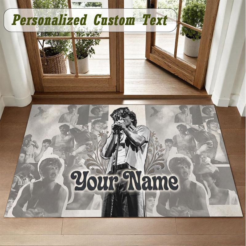 Crystal Velvet Square Rug Custom NameBenson Boone Pattern Non Slip Home Floor Decor Rug