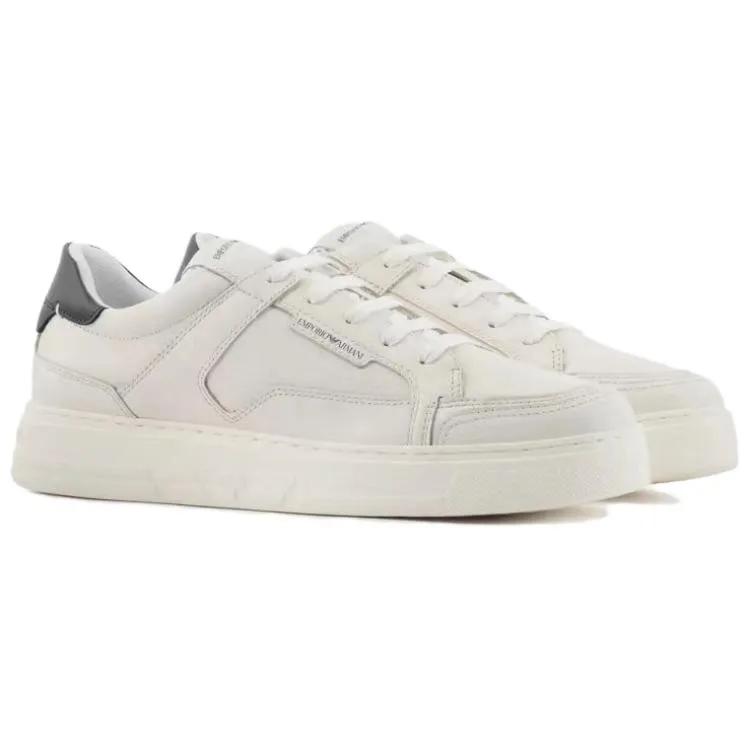 EMPORIO ARMANI Lace-up Leather Sneakers (Unisex) Skate Shoes X4X568XN162Q778