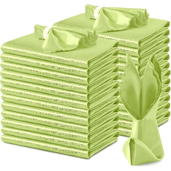 VACVELT 12 Pack Gold Satin Napk 12x12 Inch Wedding Napk, Scalloped Elegant Dinner Napk Square Table Napk Decor, Silky Satin Cloth Napk for Restaurant