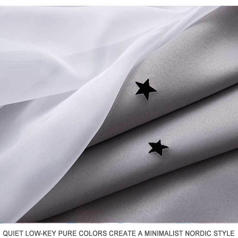 Затемняющие шторы для гостиной, звездные полые украшения, тканевые шторы для окон, тюль, двухслойные занавески для спальни, домашний декор