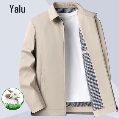 Мужская повседневная куртка Yalu из 100% хлопка с лацканами