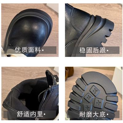 Женские мартинсы на толстой подошве с увеличением роста, осенние новые, ретро, универсальные, на толстом каблуке, милые и крутые, в стиле локомотив, короткие ботинки