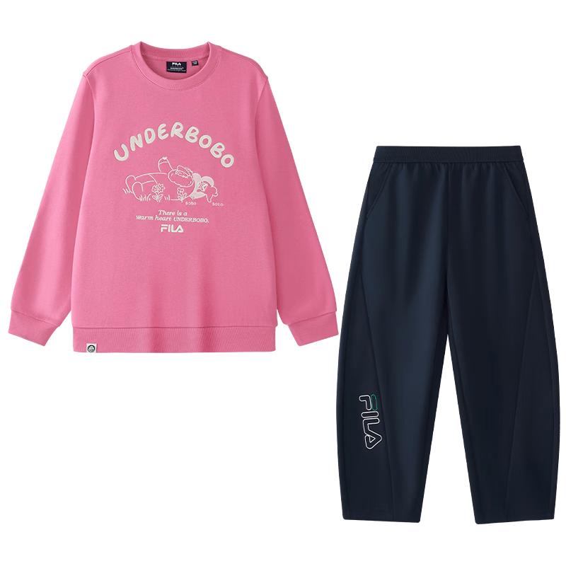 FILA Kids 2026 Fall Sweatshirt and Pants Sporty Two-Piece Set